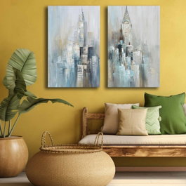Wallity Conjunto de 2 Lienzos Decorativos Multicolor 45 x 70 cm